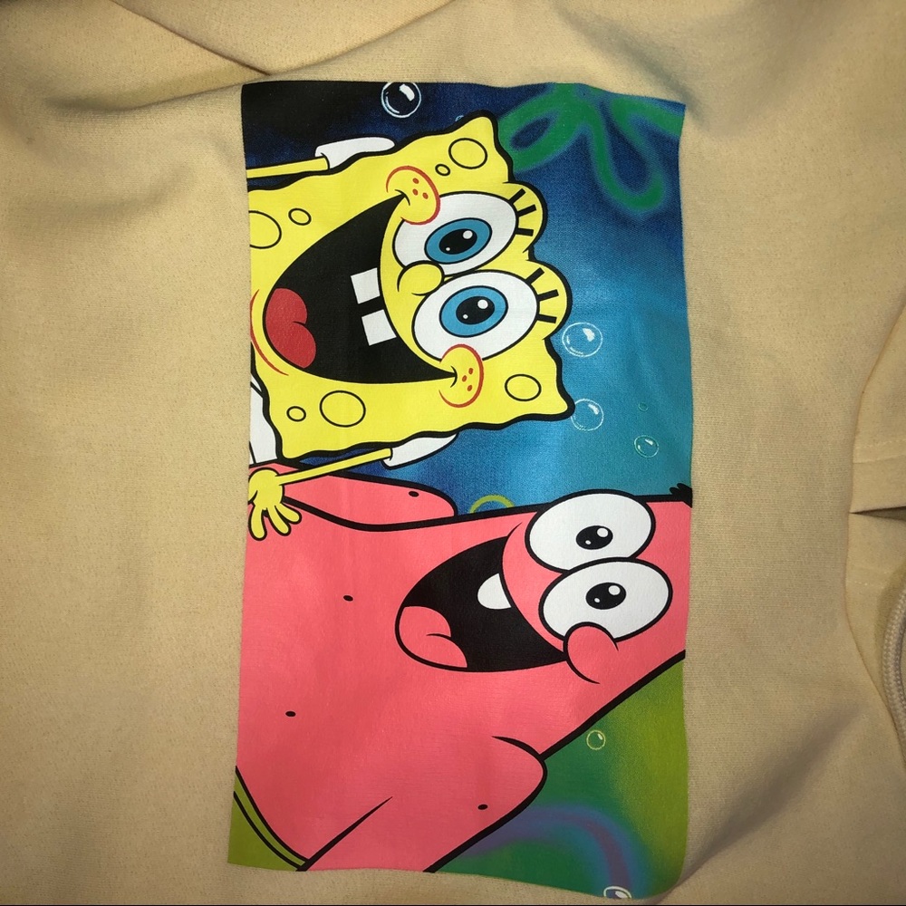 Spongebob Square pants NWT! tan hoodie - Picture 3 of 8